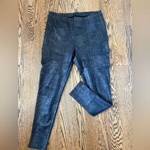 Workshop black metallic stretchy pull on leggings L